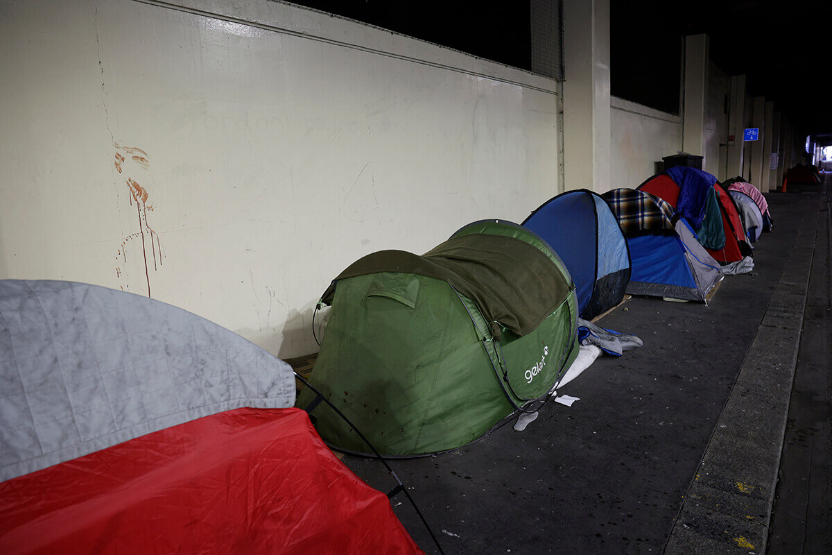 Images of homeless people in London