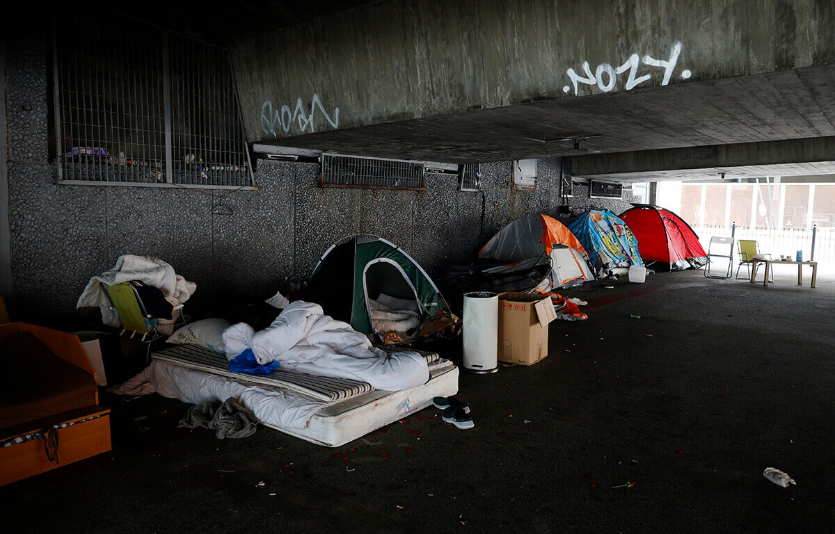Images of homeless people in London
