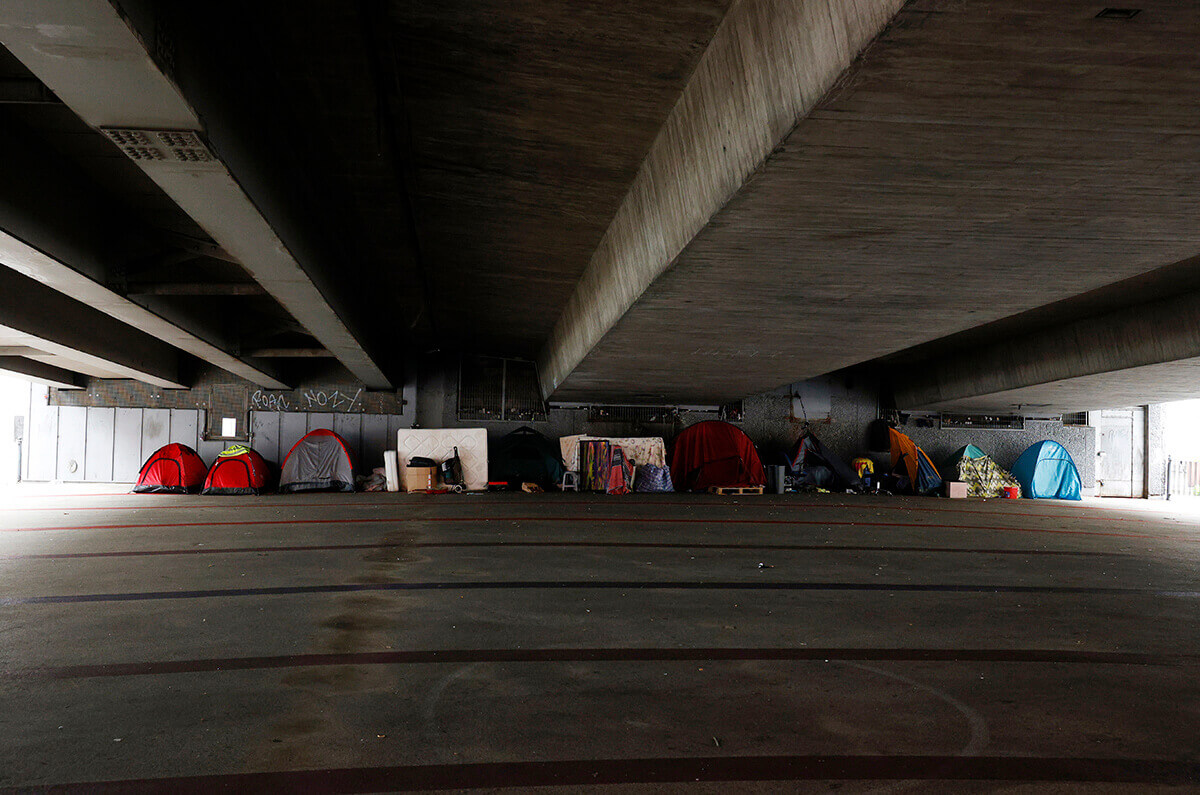 Images of homeless people in London