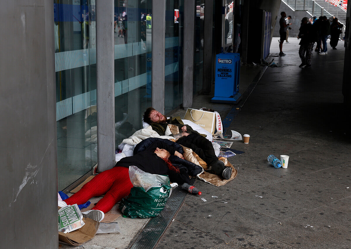 Photos of homeless people in London