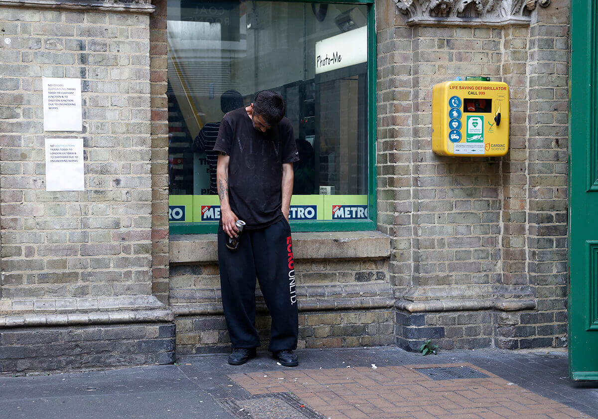 Photos of homeless people in London