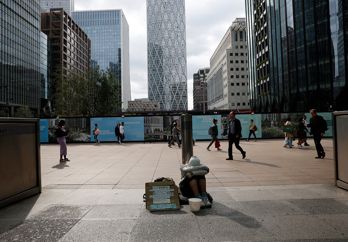 Photos of homeless people in London