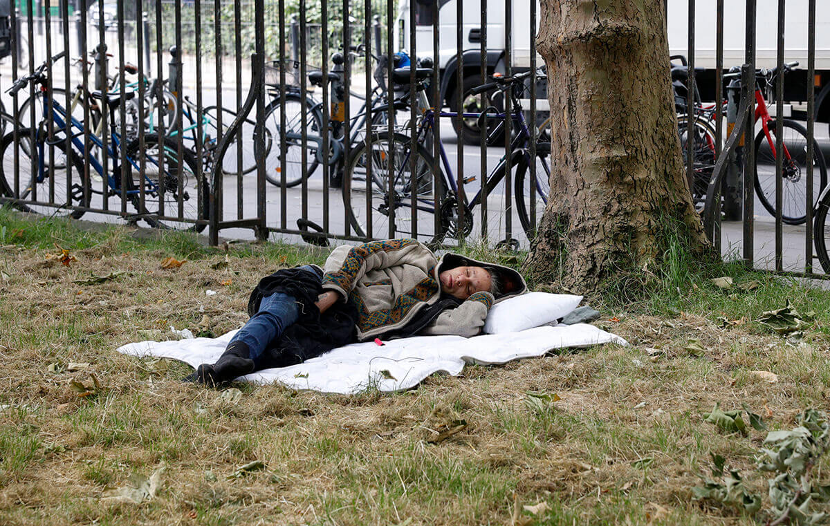 Photos of homeless people in London
