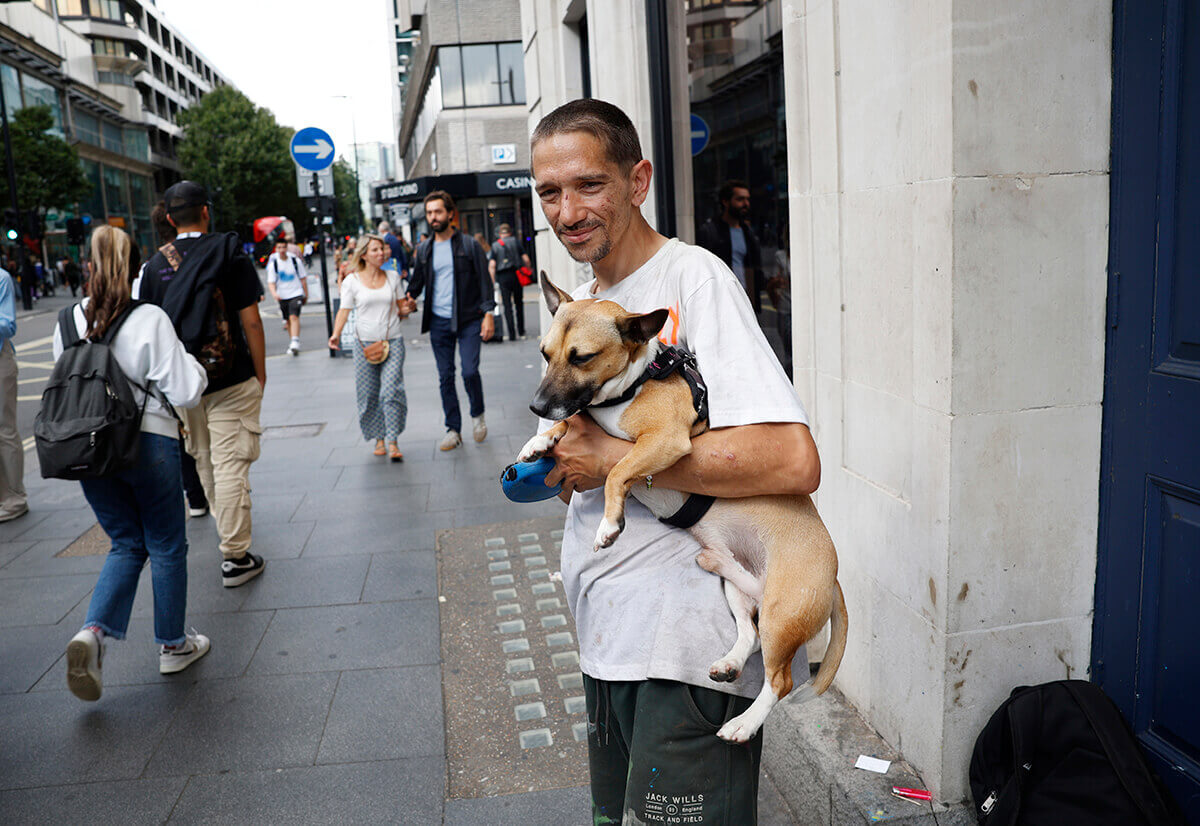Photos of homeless people in London