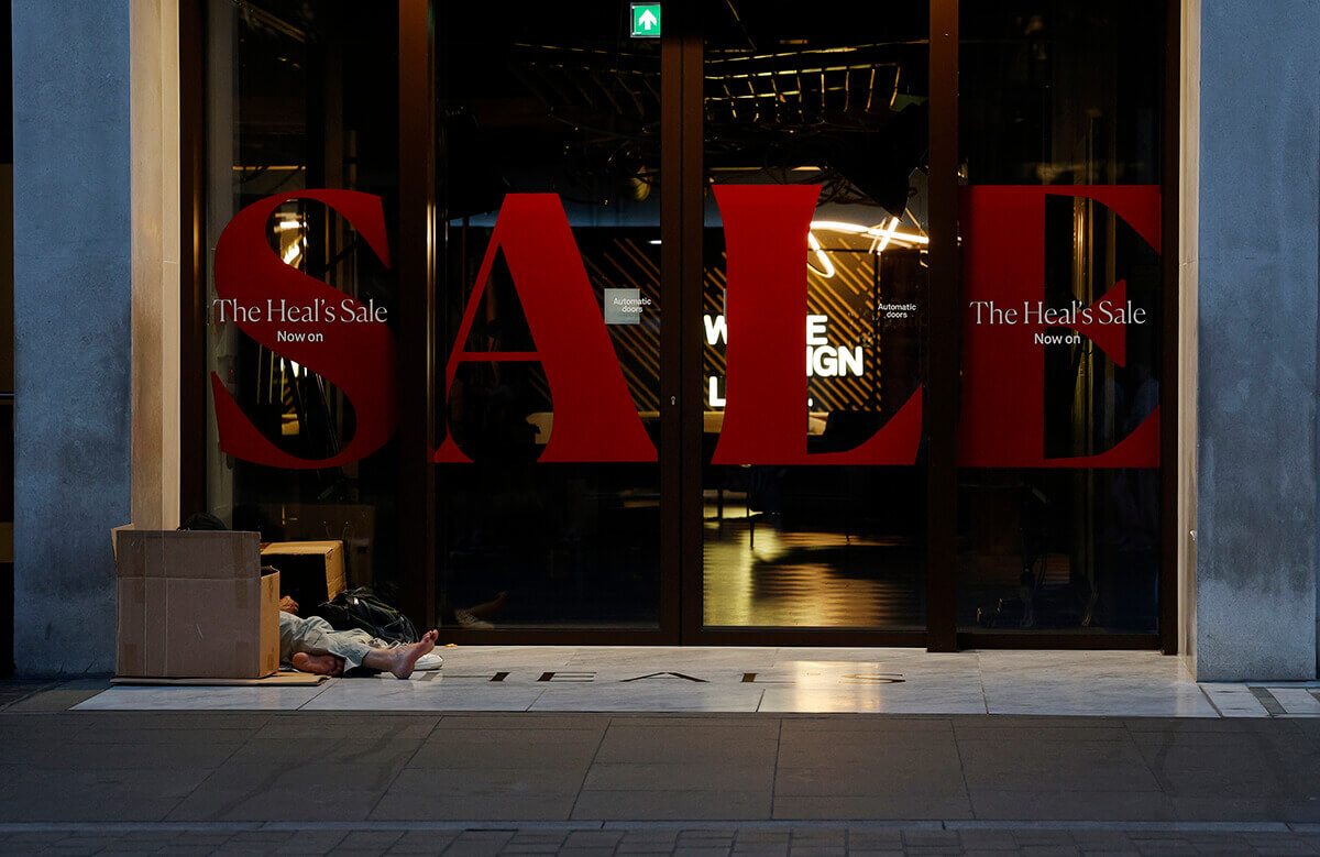 Images of homeless people in London