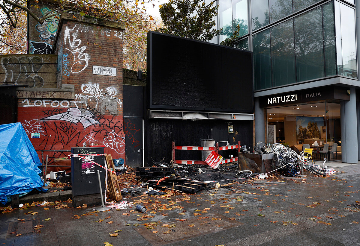 Images of homeless people in London