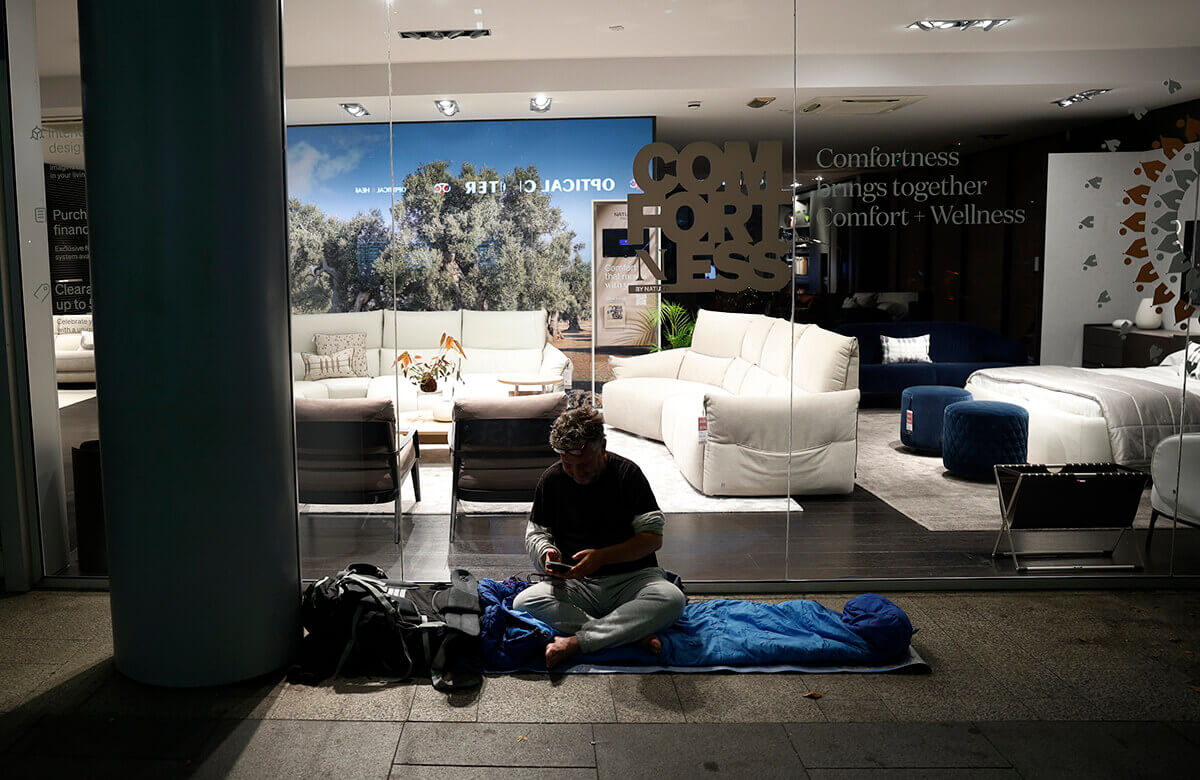 Images of homeless people in London